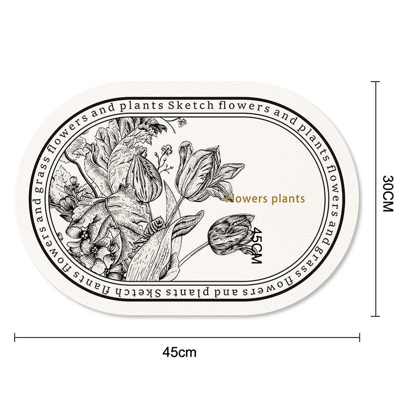 French Print Western Restaurant Heat-Insulating Mats Pu Leather Placemat Waterproof And Oil-Proof Table Mats