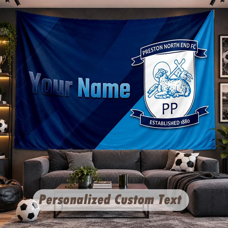 Wall Hanging Tapestry Custom NamePreston North End Pattern Personalized Printed Fabric Wall Decor