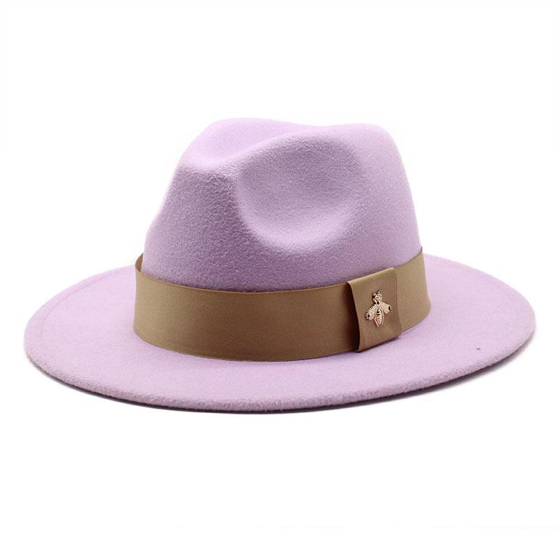 Autumn and Winter Big Eave Hat Fashion Woolen Top Hat Men's and Women's Woolen Panama Jazz Fedora