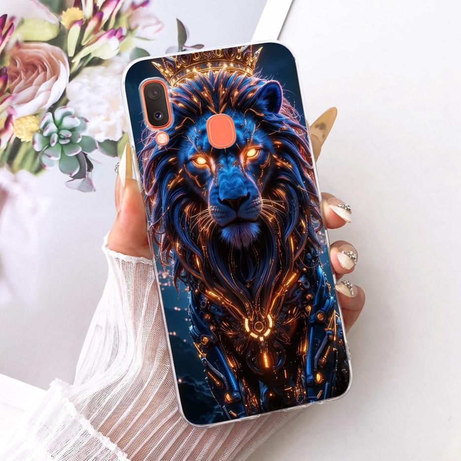 For Samsung Galaxy A20 A20e A20s Case Cute Lion Fashion Painted Cover Soft Silicone Case For Samsung A20 A 20 s Galaxy A20e Bags
