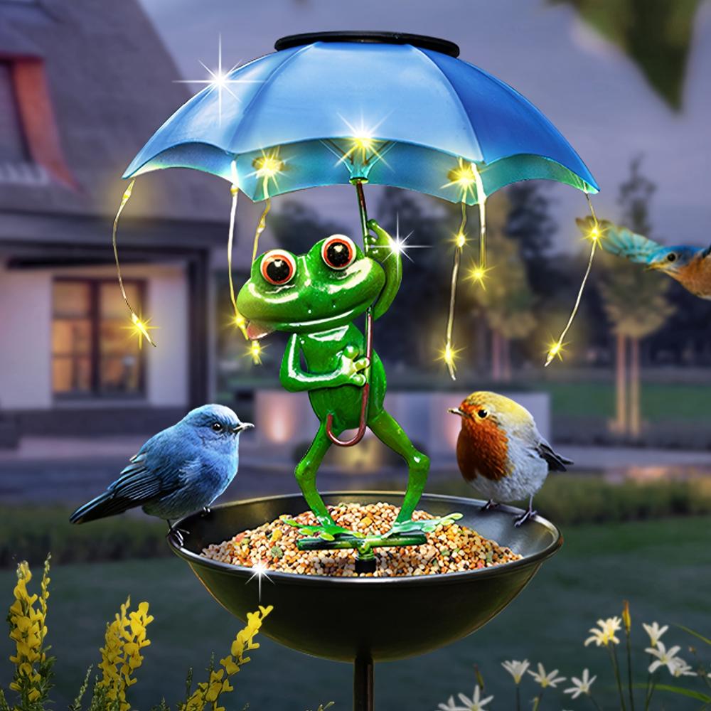 2 STÜCKE/3 STÜCKE Outdoor Eisen wasserdichte Statue Licht Simulation Tier Solarleuchte mit Biene und Flamingo Frosch und Kolibri Futterspender Funktion, Dekoration