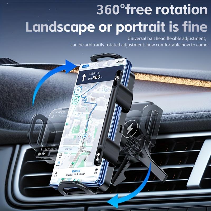 15W Wireless Car Charger Holder For Z Fold6 Fold5 Fold4 Fold3 Fold2 Fold Ultra 16/15/14/13/12 Pro Max 4.3-inch-6.9inch Mobile Phone Automatic Clamping