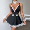 Women Sexy Lingerie Erotic Role Play Costume French Apron Maid Plunge Bra Cosplay Servant Lolita Hot Babydoll Dress Uniform 2024
