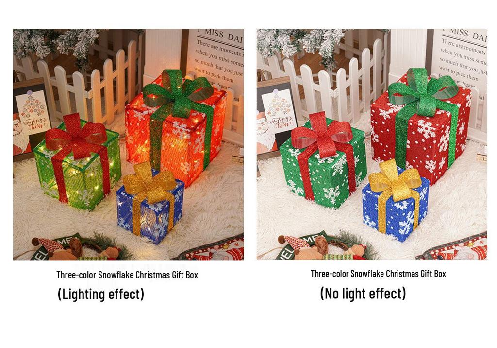 Christmas LED String Lights Gift Set: 3-Piece Decoration for Festive Party Atmosphere