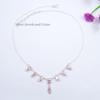 Pink Cubic Zirconia Necklace, Light Weight Necklace, Gift for Wife, Multi Stone Necklace, 925 Sterling Silver Necklace, Pink CZ Necklace