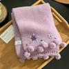Polyester Blommigt Broderad Halsduk 180cm x 12cm Tjock Varm Halsvärmare För Kvinnor