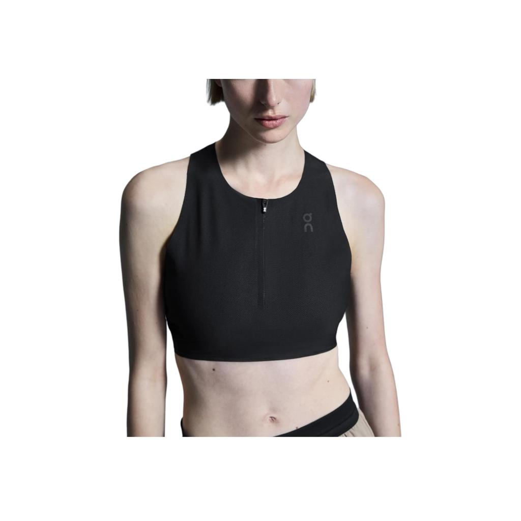On Race Crop Breathable Soft Sports Tank Women Tops Black 1WF10190553