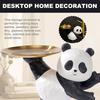 Decorative Panda Statue Creative Animal Sculpture Storage Tray Panda Model Holding Tray for Living Room Hallway Home Decoration