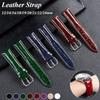 Leather Calfskin Strap 16mm 18mm 20mm 22mm Slub Pattern Watchband for Women Men Sport Watchband 12 14 19 21 24mm Universal Belt