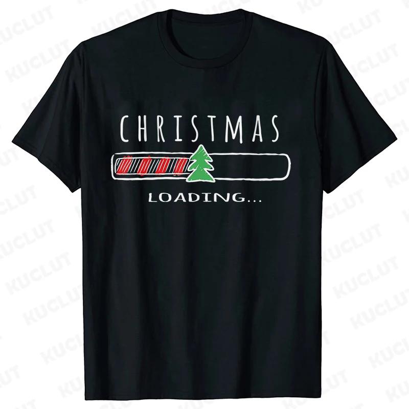 

Christmas Loading Graphic TShirt Unisex Clothing Casual Short Sleeve Tees Happy New Year Tshirt Fashion Merry Christmas Y2k Tops S