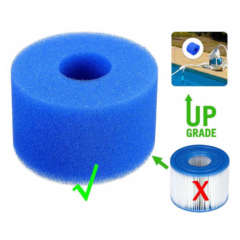 3Pcs Swimming Pool Filter Foam Reusable Washable for Intex S1 Type Pool Filter Sponge Cartridge Suitable Bubble Jetted Pure