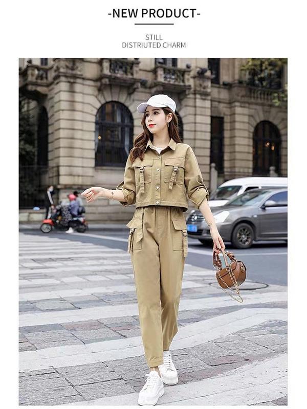 Women's Trendy Slimming Two-Piece Petite Workwear Set for Spring and Autumn