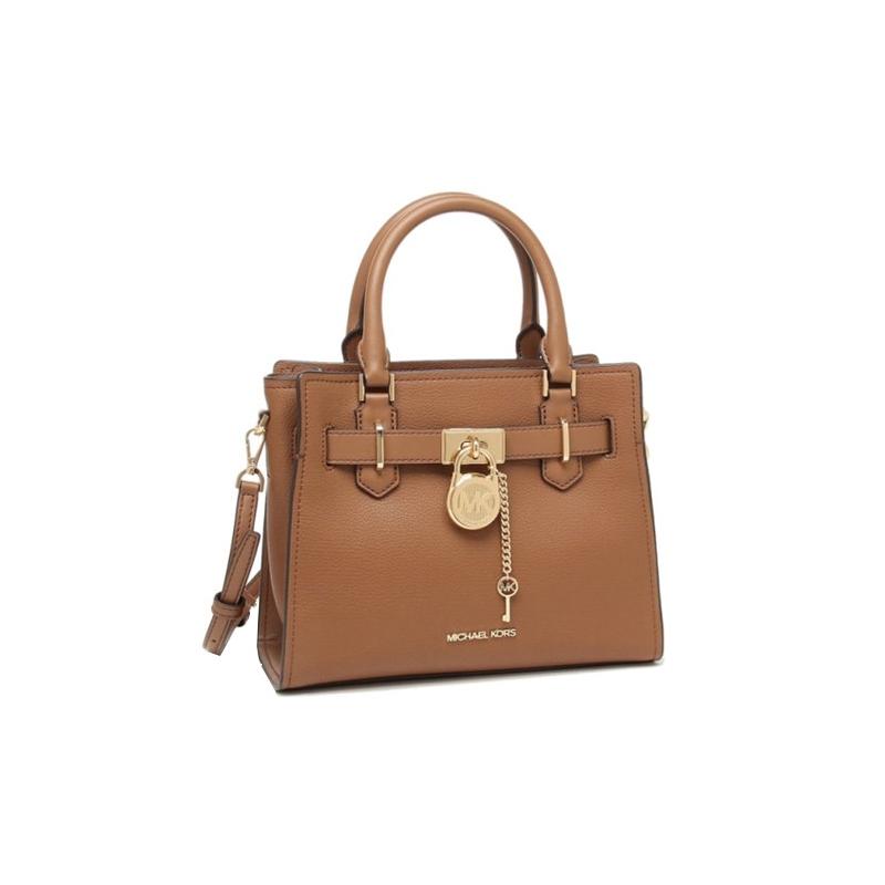 MICHAEL KORS handbag Hamilton Letter LOGO Lock Key Accessories Simple Commuting Solid Color Zipper Closure Leather Shoulder Bag Crossbody Bag Women's