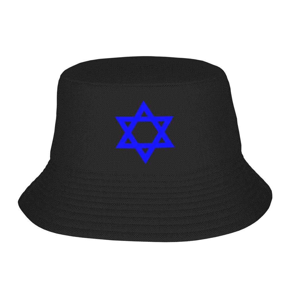 Custom Israel National Emblem Coat Of Arms Bucket Hat for Women Unisex Print Summer Beach Sun Camping Cap