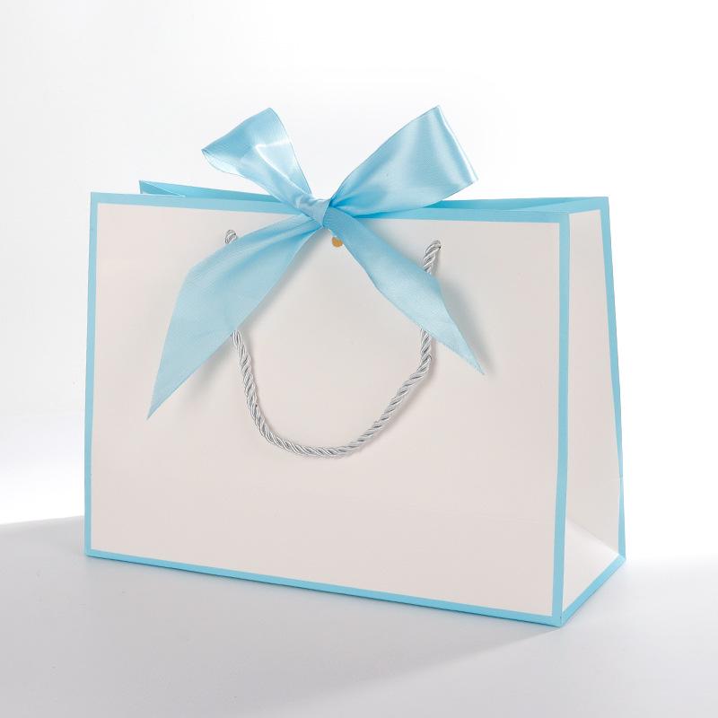 Handbag with Bow Ribbon - Gift, Shopping, and Makeup Paper Bag