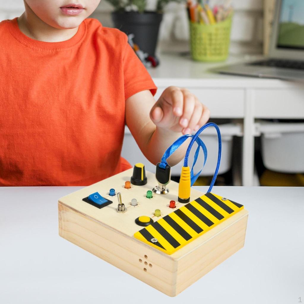Lights Switch Busy Board Montessori Toy, Learning Skill Educational Toys Kids Activity Sensory
