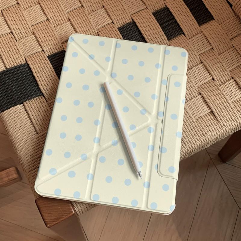 Korean Style Polka Dot IPad Case Magnetic Detachable Air Pro 11 Mini 10th Gen Anti-bend