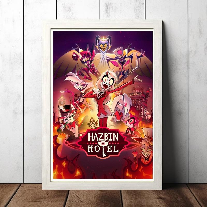 Anime Alastor H-Hazbin H-Hotels Cartoon Character Dark Red Black Poster Print Wall Art Pictures Canvas Painting Room Home Decor
