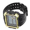 Men S Electronic Watch Night Light Waterproof Large Dial Dual Time Digital Sports WatchBlack Gold