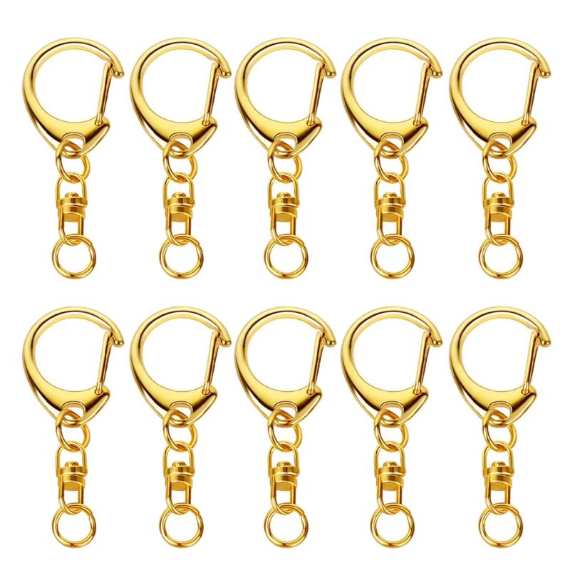 Split for Key Ring with Chain and Jump Rings Gold/Silver Metal Split for Key Chain Ring Parts with Open Jump Ring and Co