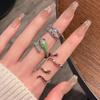 Rok Węża Olejek Wężowy Kropla Francuski Wysokiej Klasy Design Otwarty Pierścionek Niszowy Lekki Luksus Pełen Diamentów Cyrkonie Spersonalizowane Akcesoria Kobiety