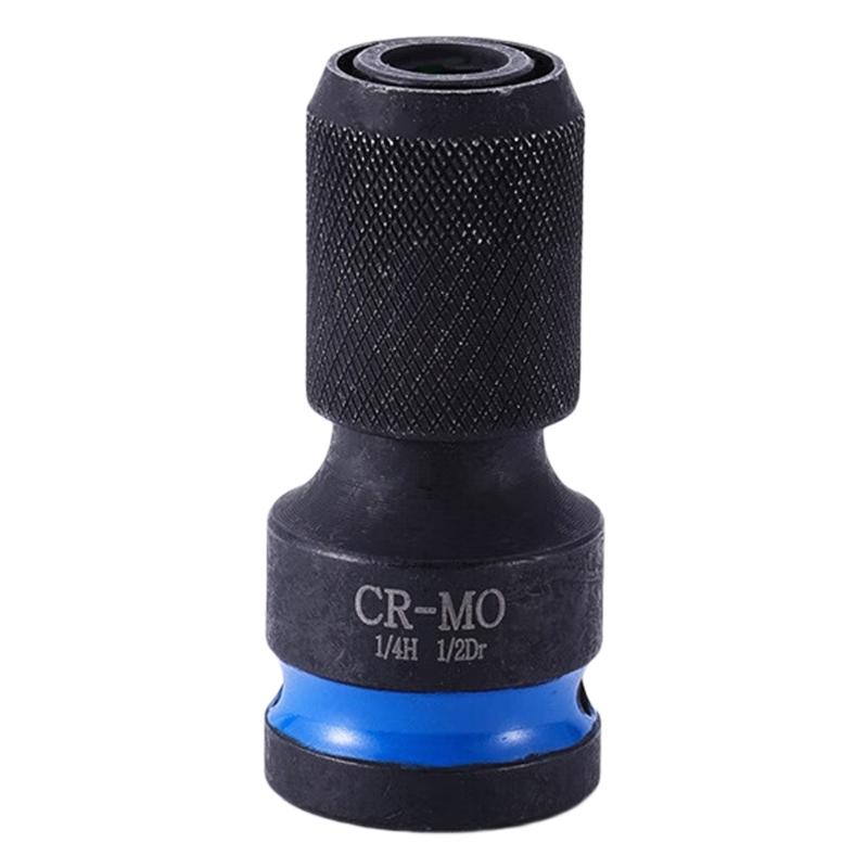 1/2" Square Drive to 1/4" Hexagonal Sockets Adapter Secure Grip Four Flutes Design AntiCorrosion For Professional DIY Projects