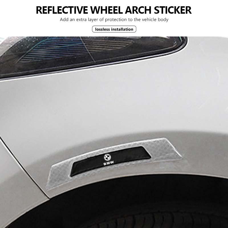 WHPZ2 Car Wheel Eyebrows Protector Anti-collision Reflective Stickers For BMW M Performance E36 E46 E60 E90 E91 E92 E93 F30 F20