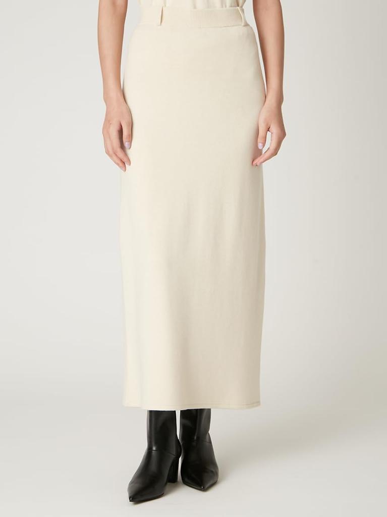 Washable Straight Knit Skirt FWNS255206IVRF