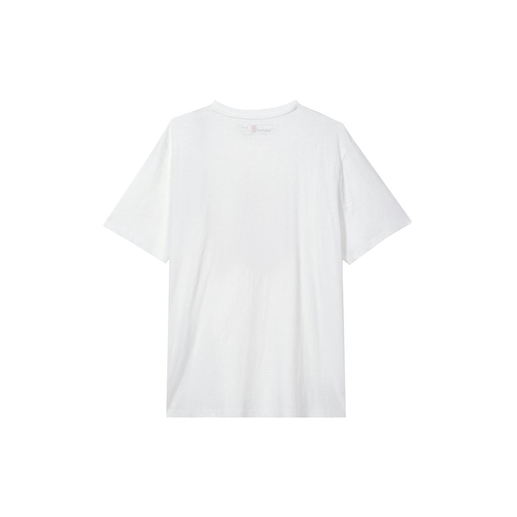 Timberland Camiseta Raglan Manga Curta Gola Redonda Masculina Moda Casual Esportes ao Ar Livre Comutação Corte Solto Branca A2Q4A100