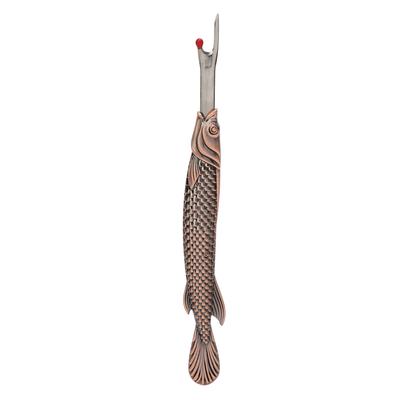 Kreuzstich Nahttrenner Vintage Fischform Metall Handheld Fadenentfernungswerkzeug für Nähprojekte Rotbronze