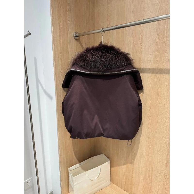Giacca Invernale Donna Taglia L Collo in Vera Pelliccia di Volpe Giacca Imbottita Larga Calda Parka Cappotti in Piuma