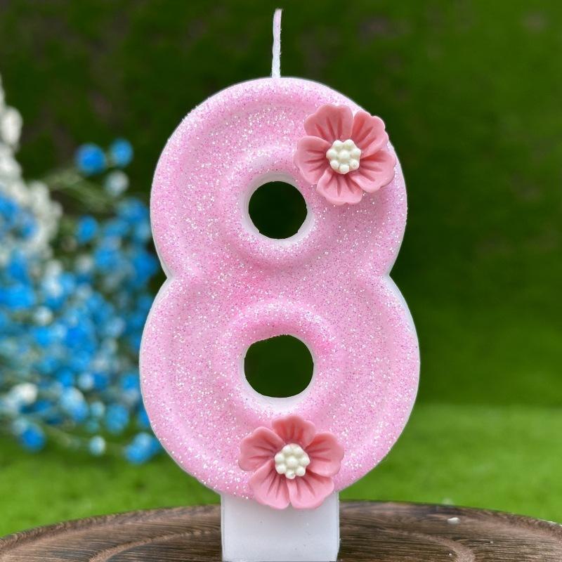 Creative Digital Birthday Candle Cake Party Decoration Birthday Wax Diy Pink