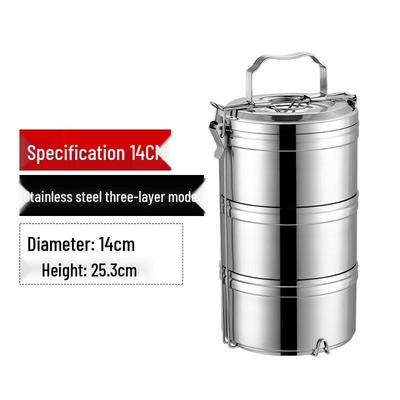 Fanshijiapin 3-Layer 304 Stainless Steel Insulated Lunch Box