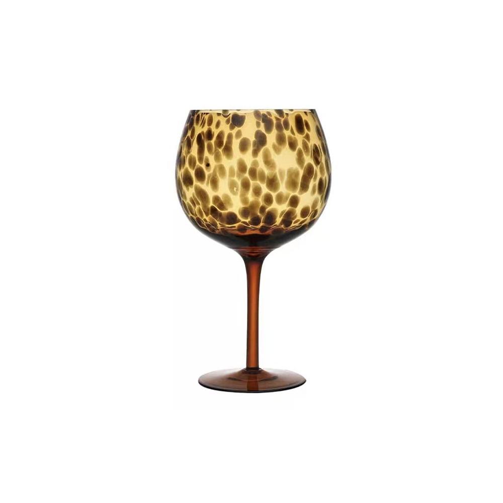 Szklany Kieliszek Highball w Cętki Leoparda Vintage Kubek na Napoje Elegancki Kieliszek do Wody Stół Jadalny