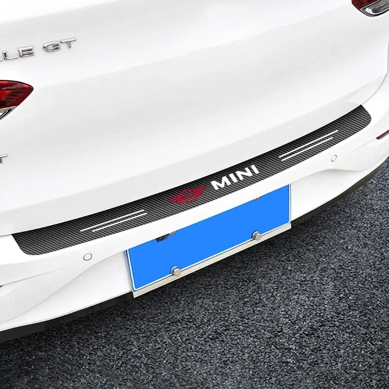 BXRT7 1Pcs Car Carbon Fiber Rear Bumper Trunk Protection Stickers For MINI Cooper JCW WORKS R55 R56 F55 F56 R57 R58 R59 R60 R61 R50
