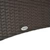 Garden Table Glass Table Dining Table Garden Furniture Table, Poly Rattan+Safety Glass, Brown+Black, 150x85x74cm