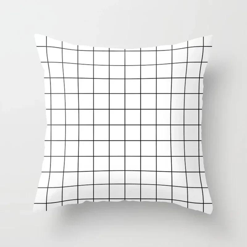Geometric Plaids Cushion Cover Polyester Throw Pillow Cover Decorative Sofa Pillow Nordic Fashion Scottish Pillowcase 45*45Cm