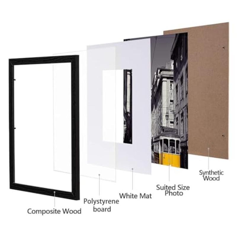 Picture Frames Set of 10, Picture Frame Collage Wall Decor Display 6x8 Photo with Mat or Without Mat, Home Decor Gallery Frame