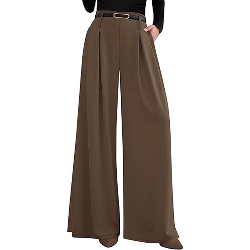 European Casual High-Waisted Wide-Leg Trousers for Women, Slimming and Versatile.