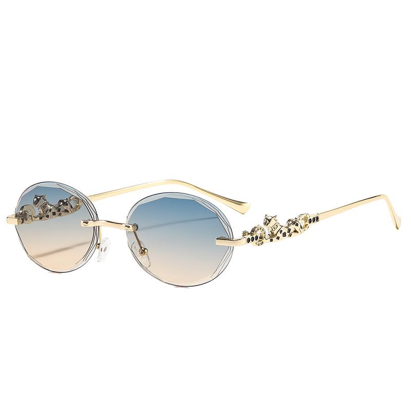 New Fashion Brand Luxury Designer 2026 Sunglasses Women Leopard Round Vintage Cute Shades Glasses Elegant Trendy Top Sunglasses