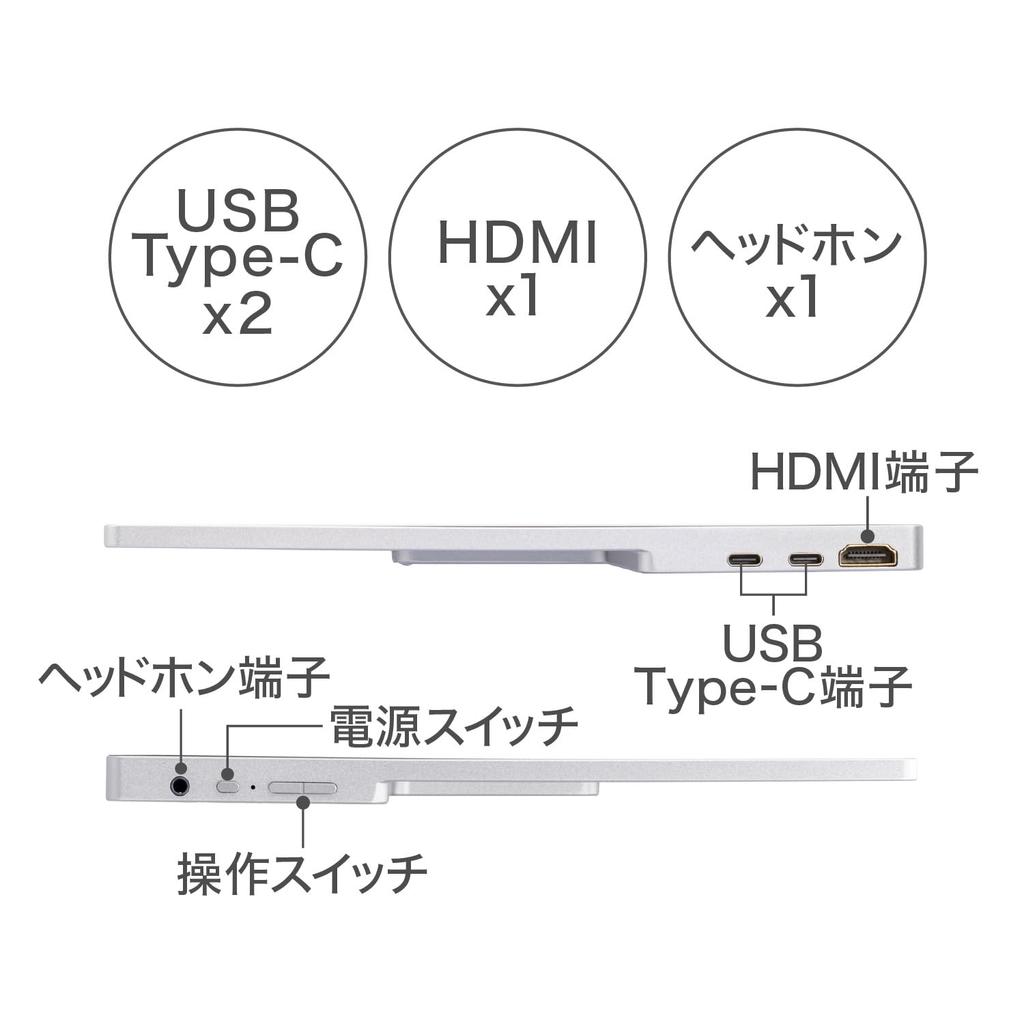 Green House FullHD Portable Display Thin Lightweight Speaker Equipped Compatible with Nintendo Switch 15.6-inch GH-LCU16C-SV