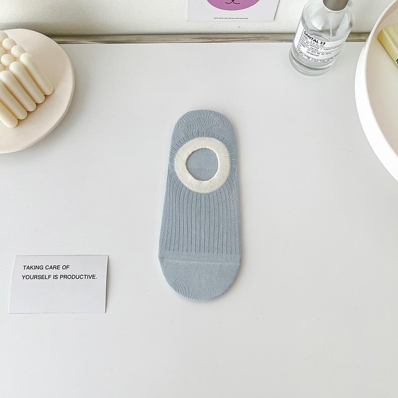 Ice Cream Boat Socks ~ Sweet And Cute Heel Socks Simple Candy Color Breathable Sweat-Absorbing Invisible Socks