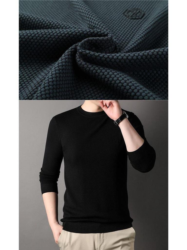 Spring & Autumn Fashion: Men's Plus Size Knitted Sweater - Thin, Casual, Sporty, Stylish, and Warm