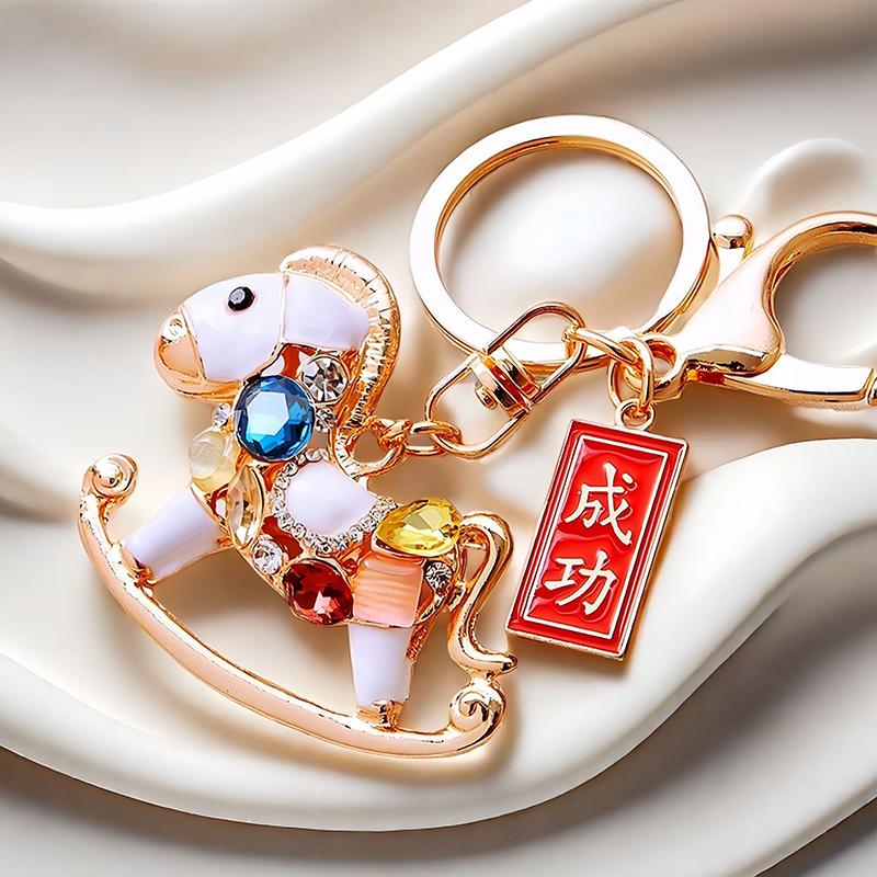 

Ключниця/Підвіска/Брелок на Новий Рік - Знак Зодіаку Кінь, Мила, З Блискітками червоний