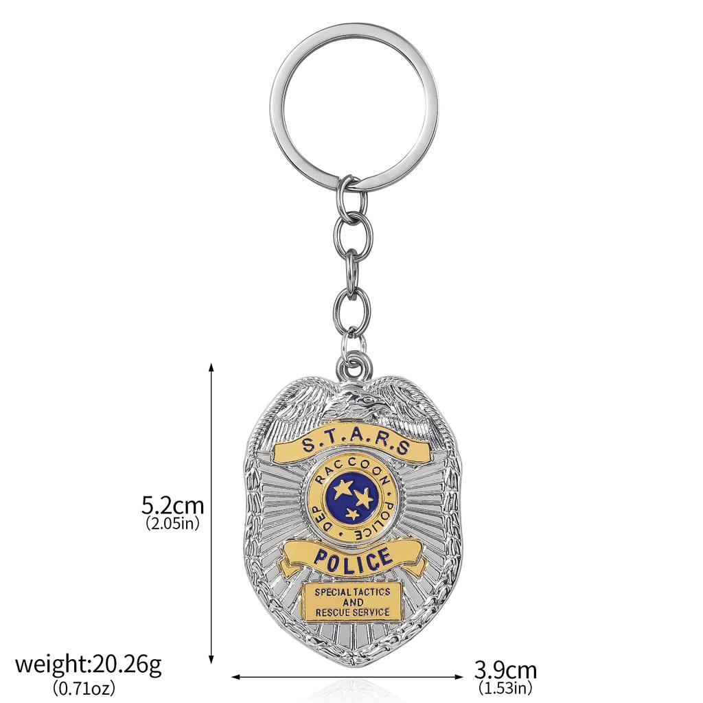 Resident Evil Raccoon City Police Badge Necklace STARS Keychain Metal Gift for Women Men Backpack Accessories
