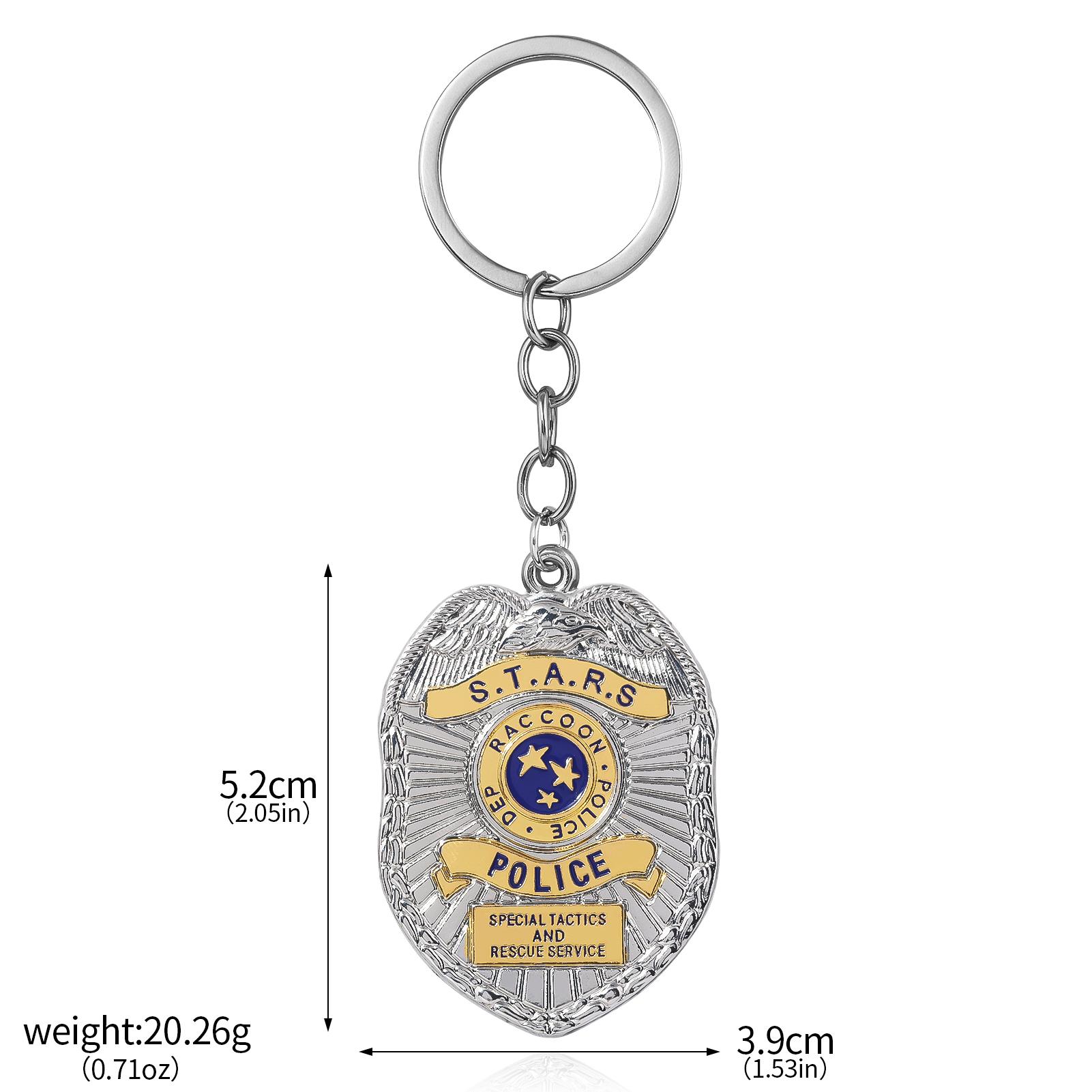 

Resident Evil Raccoon City Police Badge Necklace STARS Keychain Metal Gift for Women Men Backpack Accessories