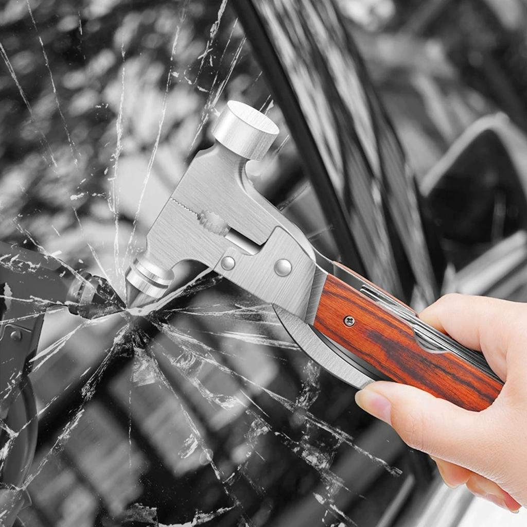 Prémiový 14v1 Kladivo Víceúčelový nástroj pro domov, kempingové vybavení a práci, Kladivo, Kleště, Nůž a další-E