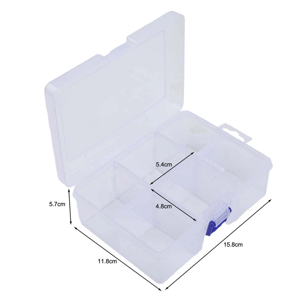 Plastic parts box with lid and customizable compartments for nails screws fish hooks jewelry and diverse small items storage