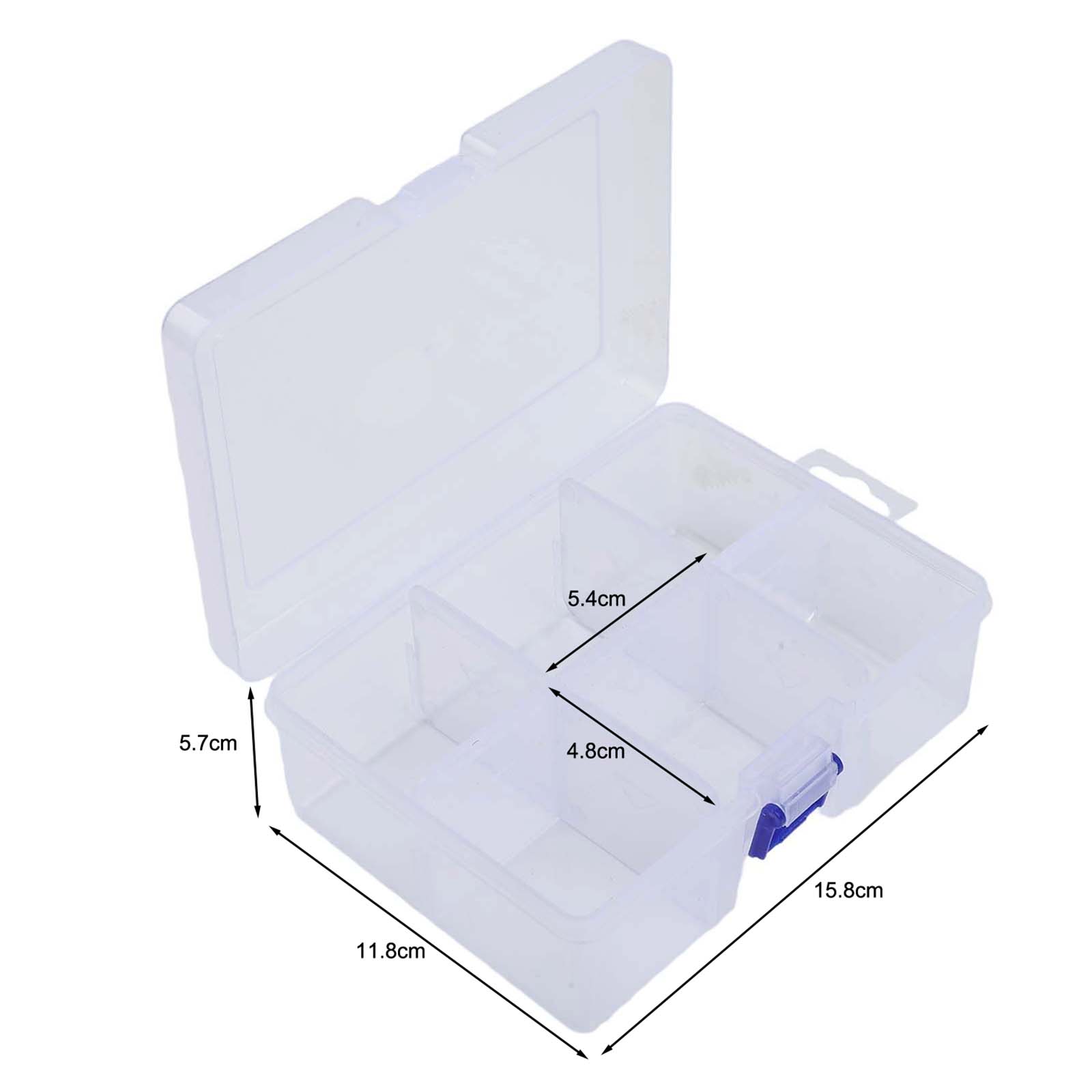 

Plastic parts box with lid and customizable compartments for nails screws fish hooks jewelry and diverse small items storage