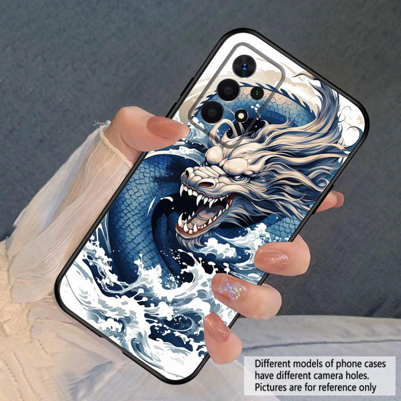 Sea White Dragon For Samsung A03 Core A 04 05 06 12 14 15 16 22 23 Galaxy A25 26 4G 34 35 52 53 56 71 73 90 5G Soft Phone Case